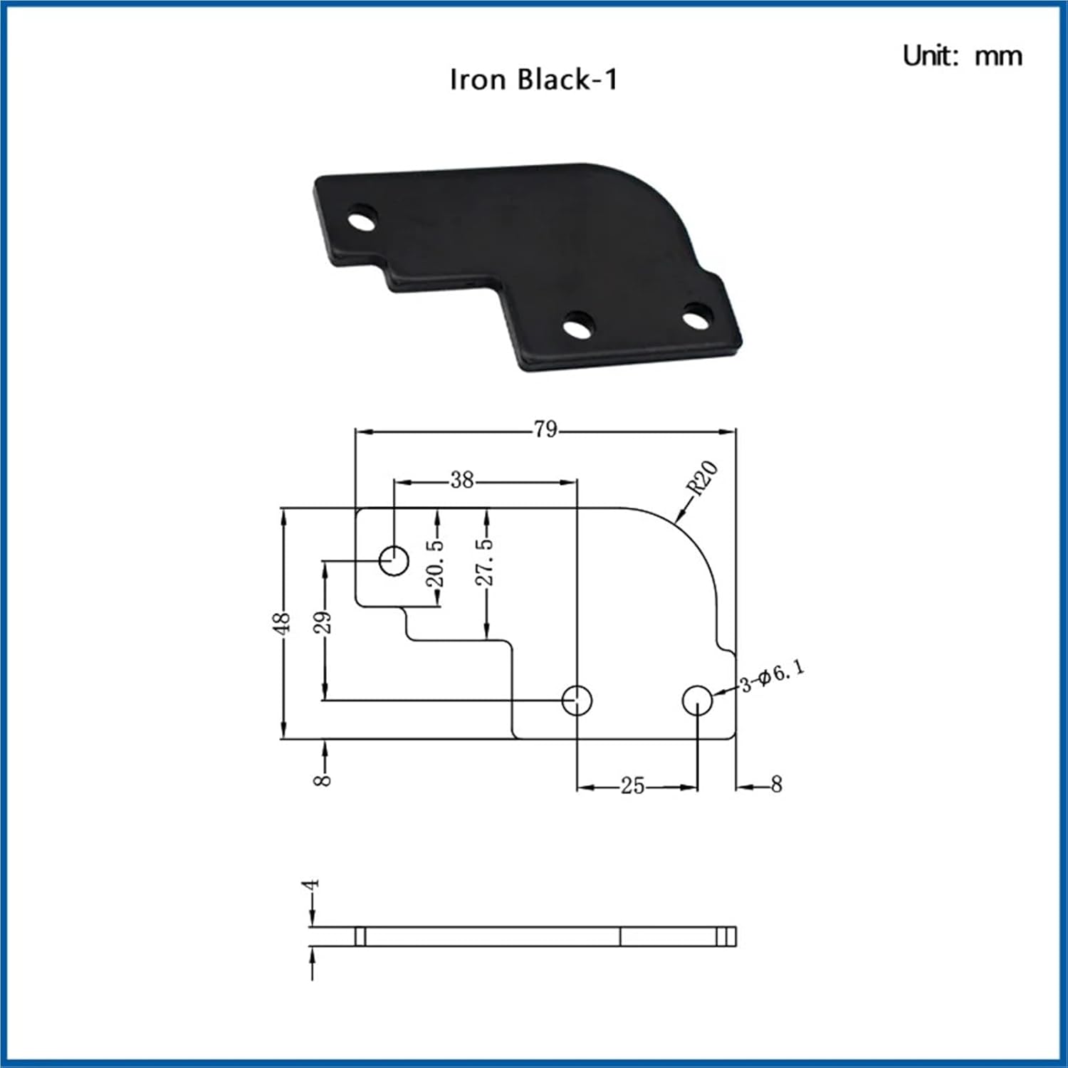 Hardware Hinge Furniture Connector Industrial Equipment Distribution Box Cabinet 1Pcs(Iron-1)