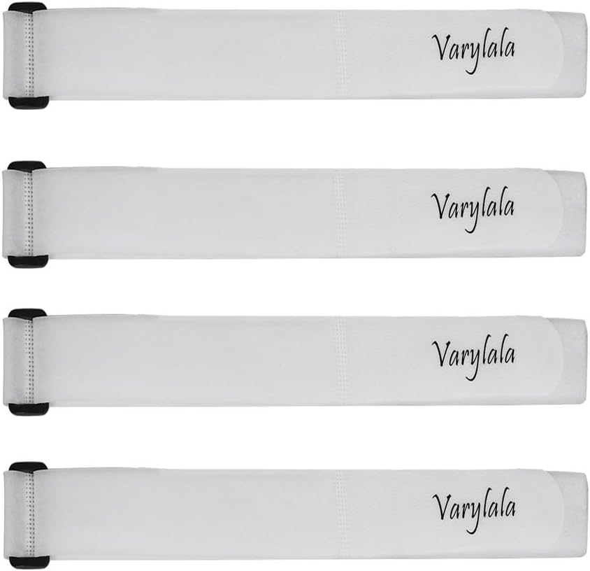 4 Pcs Varylala Versatile Hook and Loop Cable Ties Straps Tie Downs Fastening Securing Straps (40"x1.5", White)
