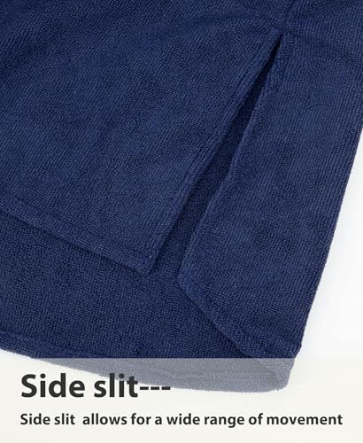 Image of MissShorthair Hooded Towel Robe for Kid, Zipper Beach Cover Up, Swim Changing Robe for Boy, Girls Bath Towelling Poncho