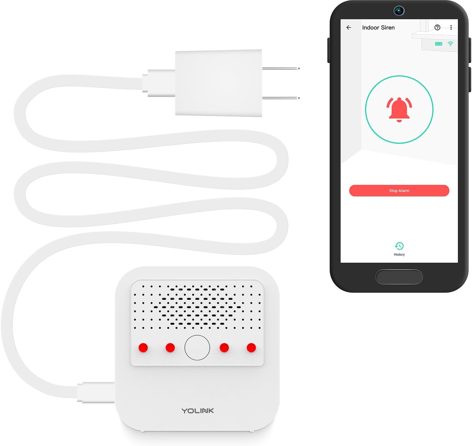 Smart Siren Alarm, Wireless Home Security Alarm with 110 dB Loud Audible Alerts, Remote Control, Compatible with Alexa, Google, Home Assistant, IFTTT - Hub Required