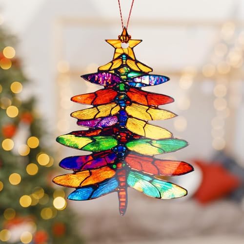 Dragonfly Gifts for Women Friends, Mom Gifts, Dragonfly Ornament for Christmas Tree Decoration, Symbol of Love, Hope & Transformation, Dragonflies Suncatcher Decor, Birthday Gift for Mom