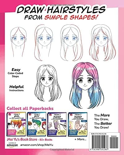 how to draw anime girl hair step by step