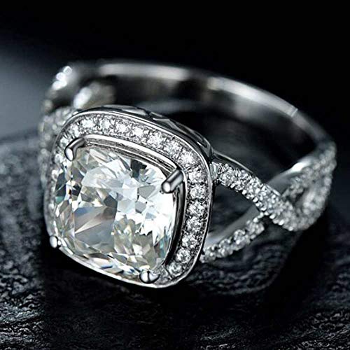 Jude Jewelers Platinum Plated 3.0 Carat Princess Cut Cubic Zircon Simulated Diamond Wedding Engagement Proposal Ring2