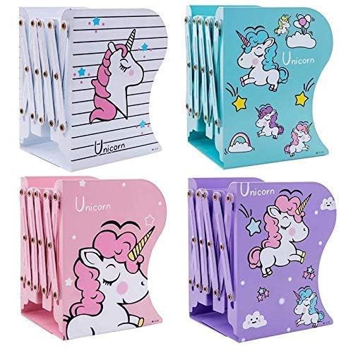 ERITIN Foldable Unicorn Expandable Metal Book Shelf Storage Organizer Rack for Kids | Desktop at Office,Book Shelves for Living Room studyroom,Desktop bookcases and Shelves (Multicolour)-image-14