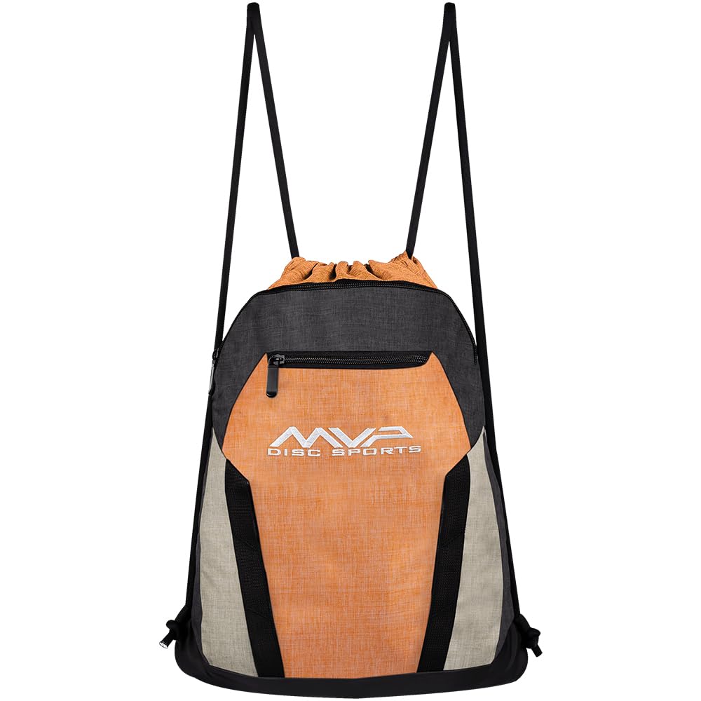 MVP Disc Sports Drawstring Backpack Bag (Orange/Gray)