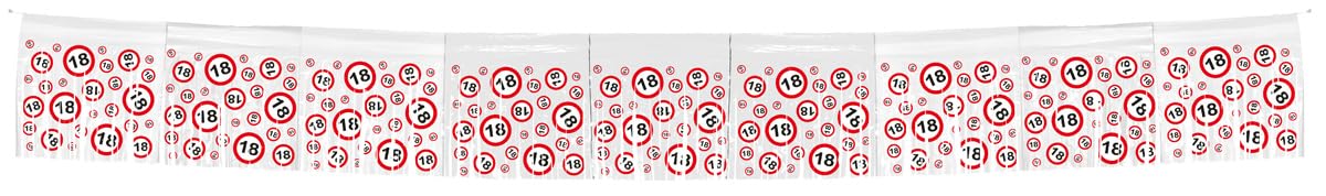 Folat - 18th Birthday Traffic Sign Garland with Fringes - 47cm — image 1