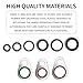 KUQUTIDY 60PCS A/C O Ring Kit, 9 Sizes Air Conditioning Compressor Washer Gasket Seal Assortment Kit, Universal Automotive A/C System Repair O Ring Sealing Gasket Bonded Sealer