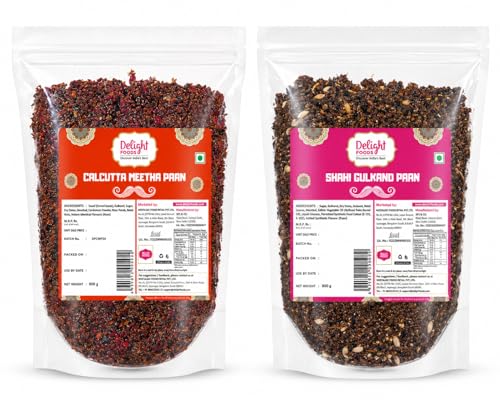 Image of Delight Foods Calcutta Meetha Paan & Shahi Gulkand Paan,1.6 Kg (800g x 2)| Without Supari | Sweet Hygienically Packed Traditional Mukhwas | Mouth Freshener