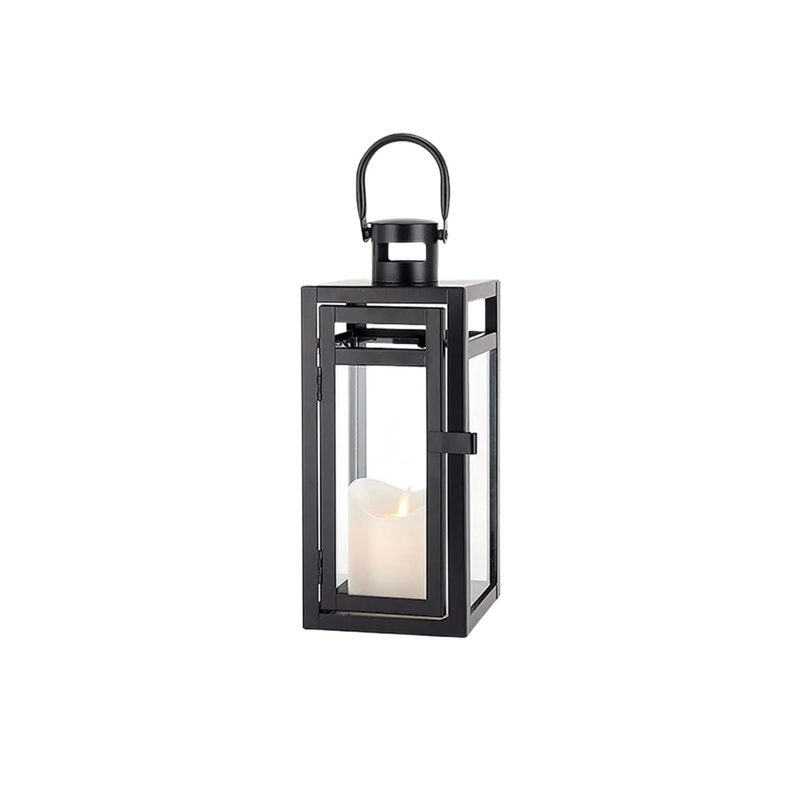 Stainless Steel Candle Holder Lanterns Rose Gold Hanging Lantern Candlestick Light For Indoor Outdoor Weddings Party Home Decor for Weddings, Birthdays(Black)