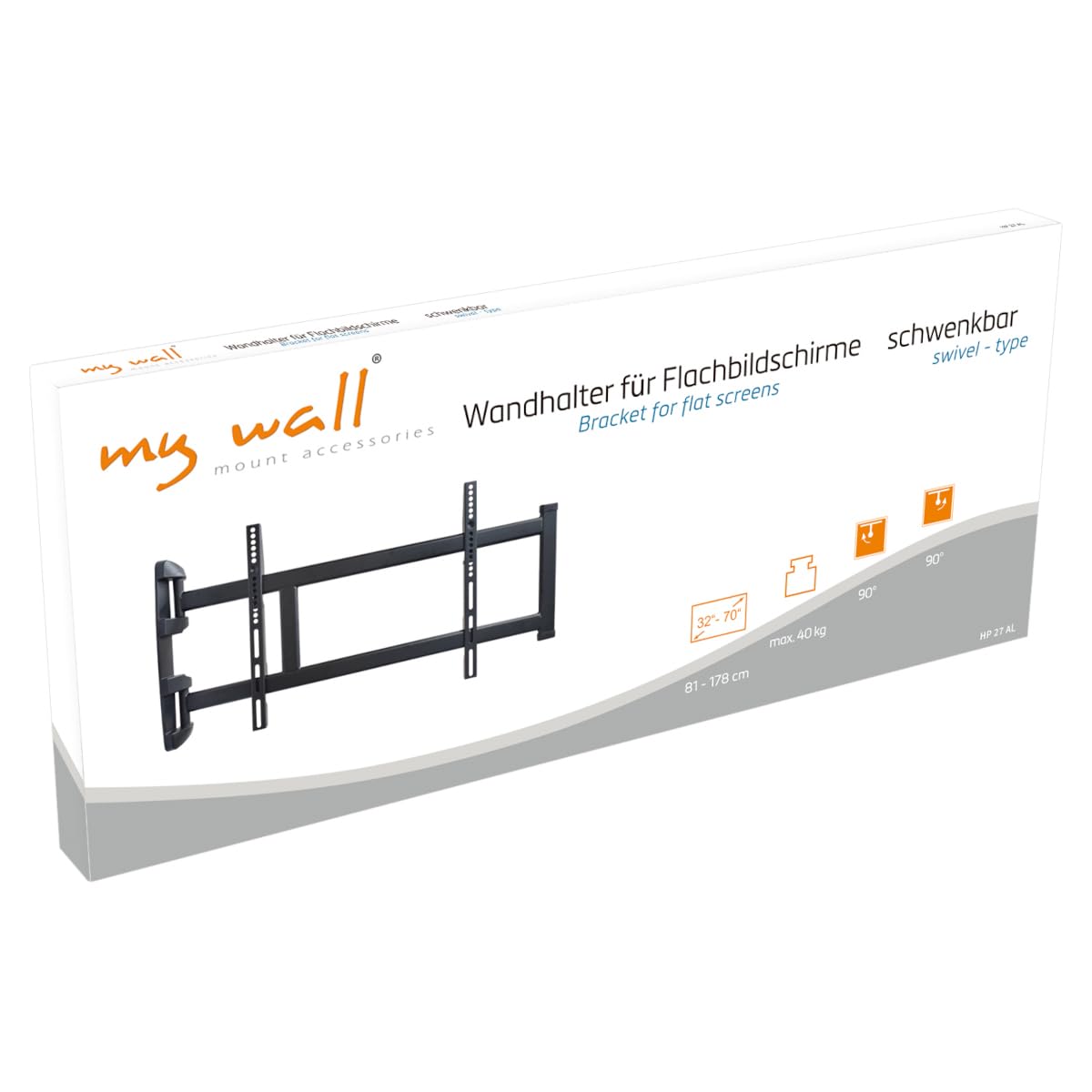 myWall - Supporto da parete per TV HP 27 AL 81,3 cm (32) - 177,8 cm (70), nero