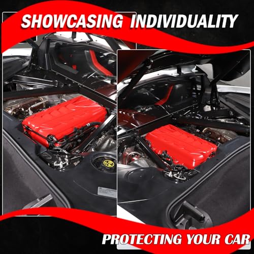 Image of for Corvette C8 Engine Cover Trim for Corvette C8 2020-2025 Stingray E-Ray Z51 Engine Bay Protection Panel Cover Trim Exterior C8 Corvette Accessories ABS (Sport Red)