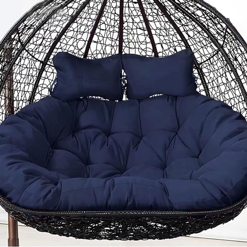 Cojín de asiento para cesta colgante, impermeable, grueso, doble columpio, lavable, cojín de repuesto para silla de hamaca, cojín para silla colgante al aire libre, solo cojín