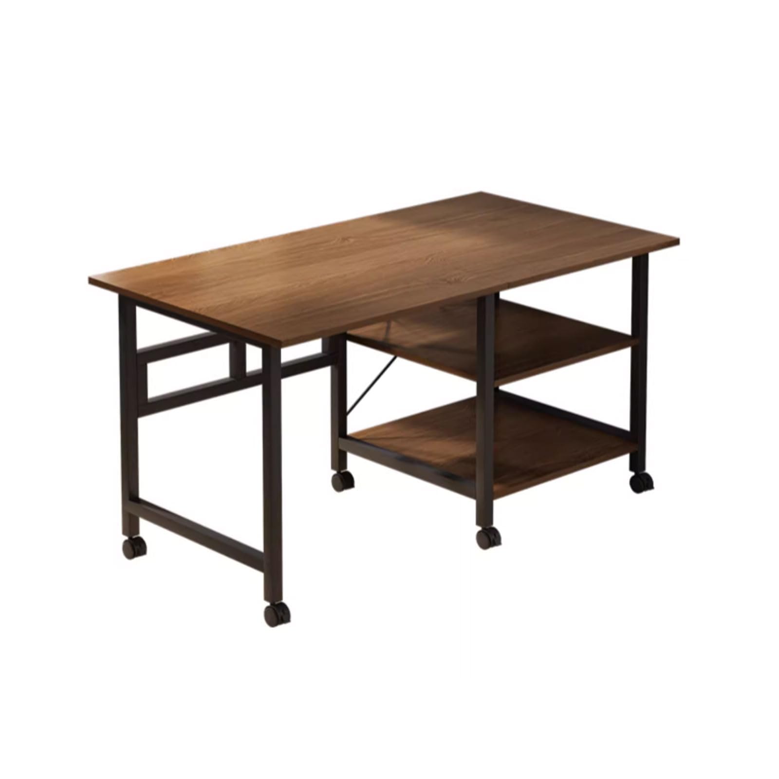 Folding Computer Desk W/Wheels Rolling Dining Table Multifunctional Coffee Table Modern Home Office Writing Desk for Kitchen