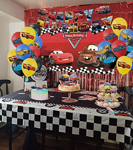Race Cars Party Supplies And Decorations For Birthday, Perfect For Girls And Boys, Easy Setup And Takedown With Backdrop, Banner, Balloons, Cake Toppers, Cupcake Toppers #TOP2