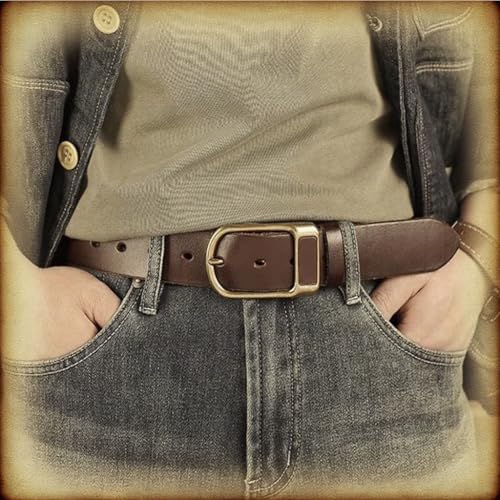 Men's Belt with Single Prong Buckle, Leather Dress Belt width 3.8cm for Casual and Business3