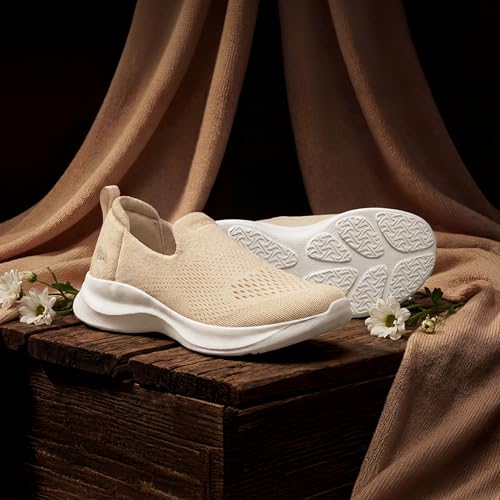 Image of Neeman's Knit Lite Slip Ons for Women | Lightweight Breathable Knit Slip-On Sneakers | Cushioned EVA Sole | Soft Stretch Upper | Comfortable Casual, Office & Walking Shoes