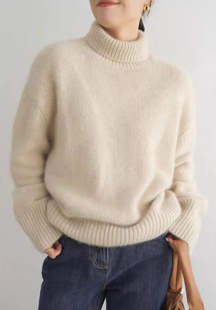 Women's Turtleneck Sweater Fall Winter Long Sleeve Knit Jumpers Soft Chunky Warm Trendy Pullover Basic Top - Image 5