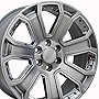 OE Wheels LLC 20 inch Rims Fit Pre-2019 Silverado Sierra Pre-2021 Tahoe Suburban Yukon Escalade  CV93 20x8.5 Hyper Black w/Chrome Wheels