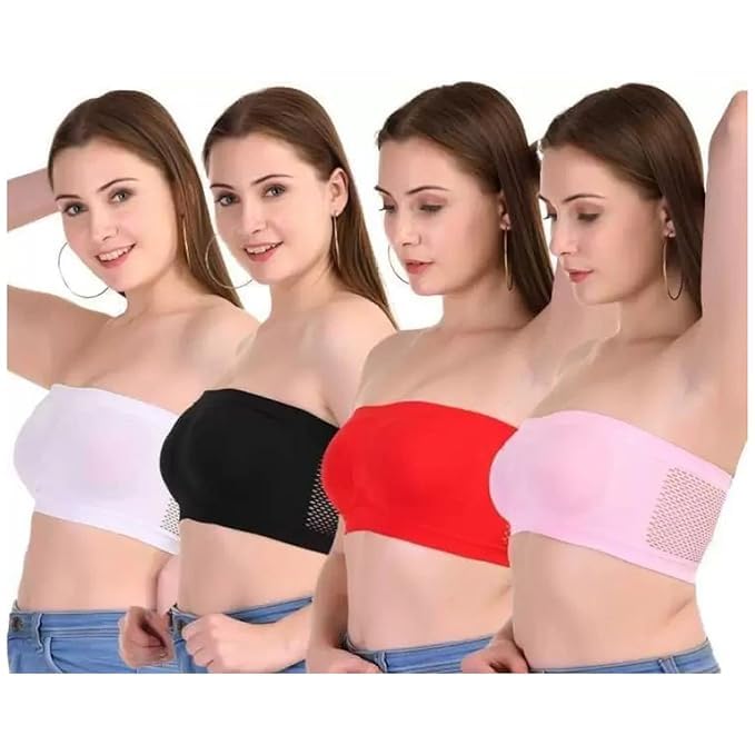 Women's Lightweight Stylish Designer Bra with Strapless and Regular Fit for Daily Home Office & Travel Use (Pack of 4)-picture-29
