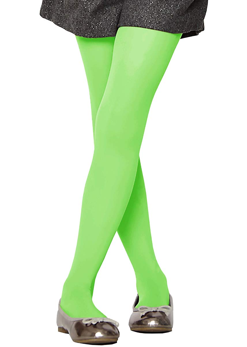 AG FASHION Girls, Baby Childs Tights Pantyhose 16 Bright Colors 3 Sizes Age 2-11 (M (4-6 years, Height range 90-110cm), Green)