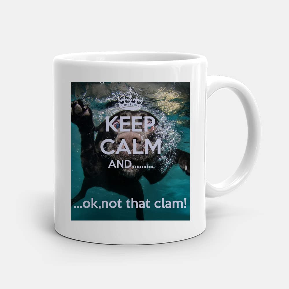 Misaavi Keep Calm and ok Not That Calm 11oz/325ml Funny Novelty Swimmer Dog Unique Humorous Ceramic Coffee/Tea/Milk Mug for Anyone.