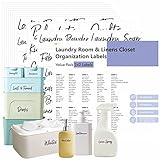 242 Etiquetas para Armarios de Ropa de Lavandería, Pegatinas Calcomanías Cursivas para La Sala de Manualidades de La Oficina en Casa