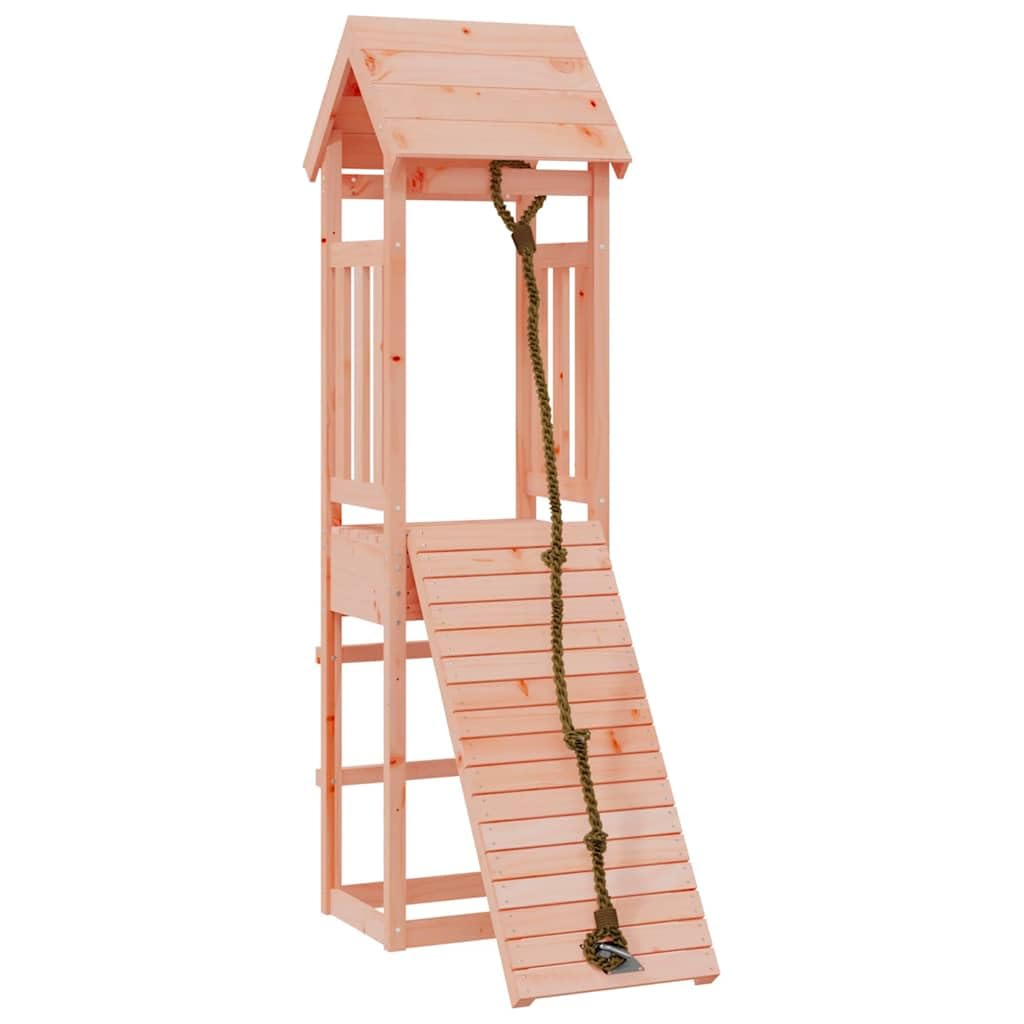 Torre da gioco in legno Douglas con parete da arrampicata e