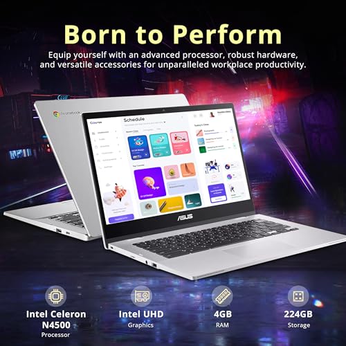 Image of ASUS Chromebook CX1 14 inch FHD Laptop, Intel Celeron N4500, 4GB RAM, 224GB Storage (64GB eMMC+160GB Docking Station Set), Intel UHD Graphics,720p HD Camera, WiFi 6, Chrome OS, Silver