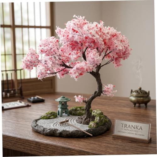 Árbol de flor de cerezo de imitación para decorar maquetas y dioramas de diseño japonés 4