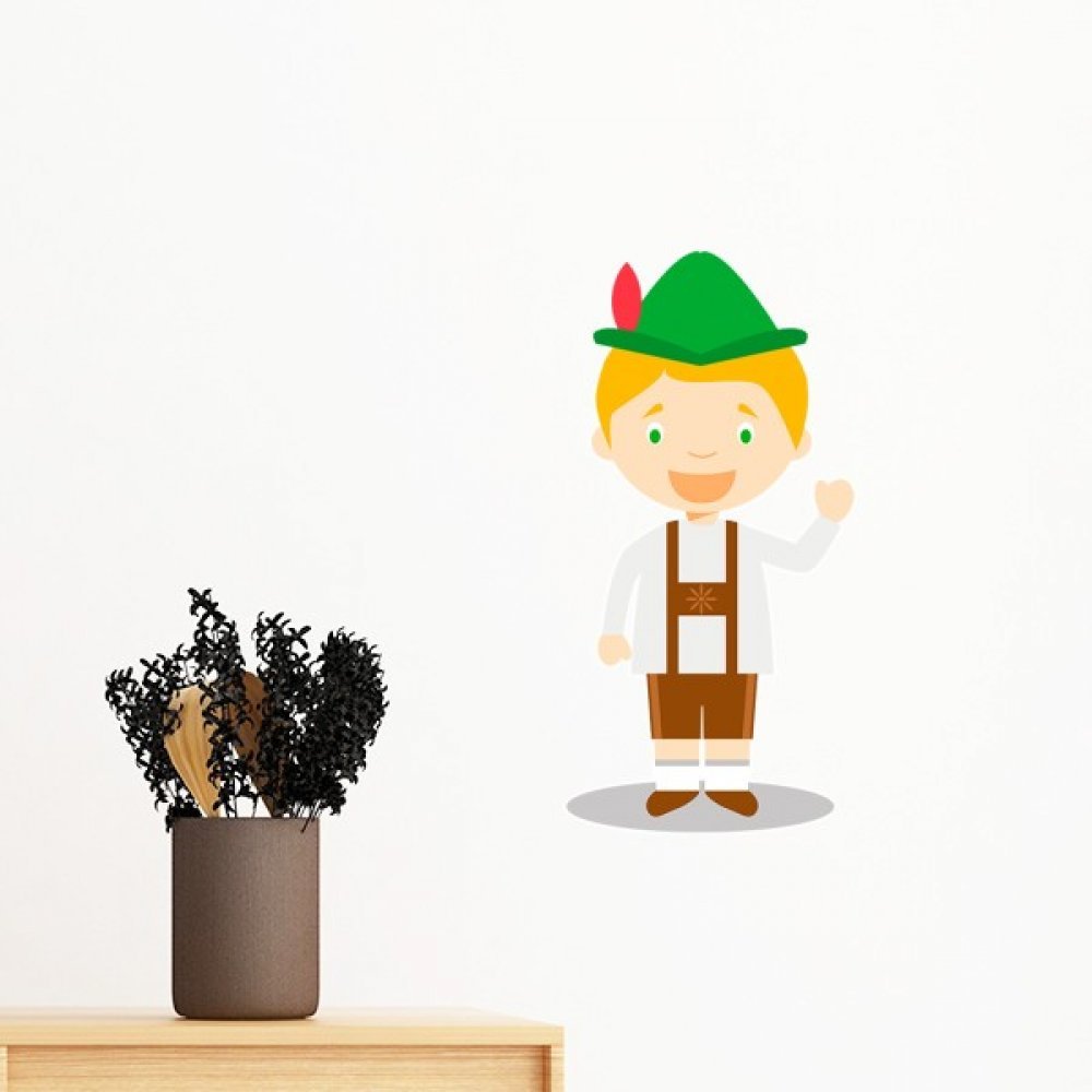 Wall Sticker Art Mural Cartoon Vert Brown Allemagne 40cm DIY