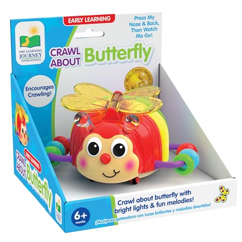 Image of The Learning Journey Early Learning – Crawl About Butterfly Musical Crawling Aid – Baby Toys & Gifts for Boys & Girls Ages 6+ Months, Multi
