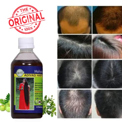 Image of Adivasi Herbal Hair oil for women and men Herbal Pure Adivasi Hair Growth /Hair Fall Control Oil, 100 ml, Pack of 3