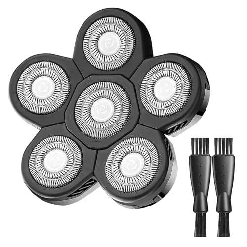AW シェーバー 交換用ヘッド 6枚刃 ヘッドシェーバー 交換用ヘッド AidallsWellup 交換用ヘッド AidallsWellup G-672 ヘッドシェーバー ハゲ男性用 クリーニングブラシ 1本