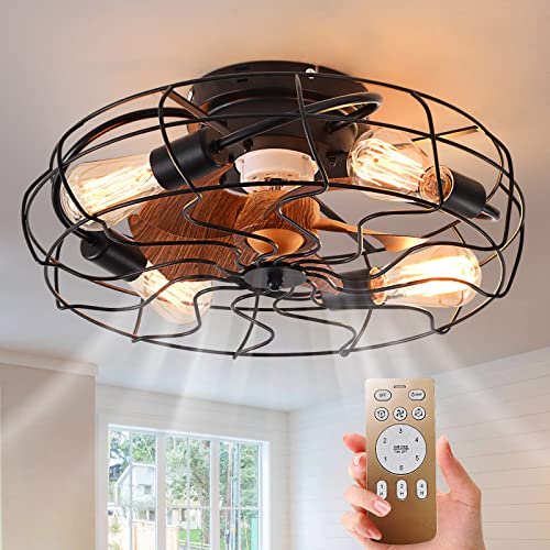 Haodengshi 20 In Caged Ceiling Fan With Light cover