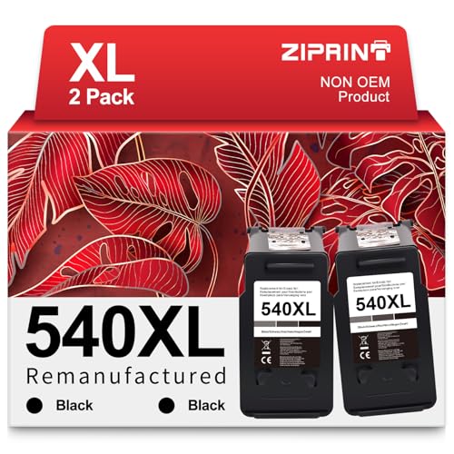 ZIPRINT PG-540 XL Negro Compatible para Canon Cartuchos de Impresora 540 PG-540XL para Canon TS5150 TS5151 MG3650 MG3650s MG4250 MG3150 MG3250 MX475 (2 Negros-Pack)