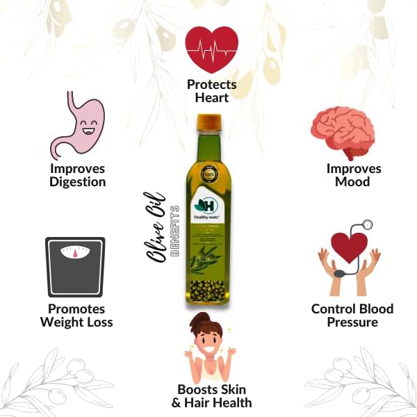 Healthy Roots 100% Spanish Extra Virgin Olive Oil 250Ml - Premium Cold Pressed Extra Virgin Olive Oil For Cooking, Salad Dressing, And Sauteing (250Ml*Pack Of 4). 2