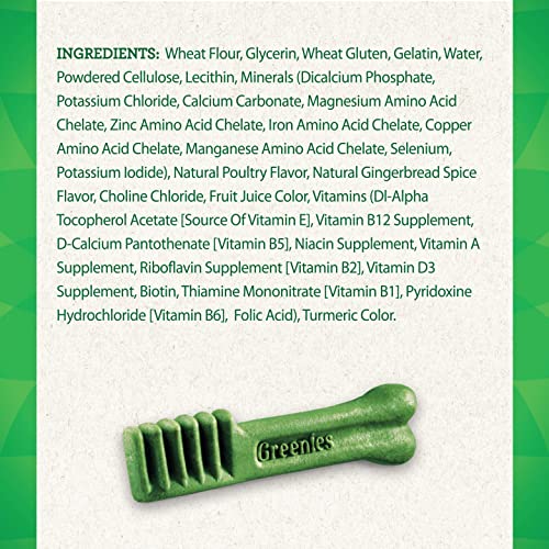 Greenies Gingerbread Flavor Regular Size Veterinarian-Recommended for Dental Care, Dog Treat Chews, Great Holiday Dog Stocking Stuffers, Limited Edition, 12 oz. Pack of 12 Greenies Gingerbread Flavor Regular Size Veterinarian-Recommended for Dental Care, Dog Treat Chews, Great Holiday Dog Stocking Stuffers, Limited Edition, 12 oz. Pack of 12