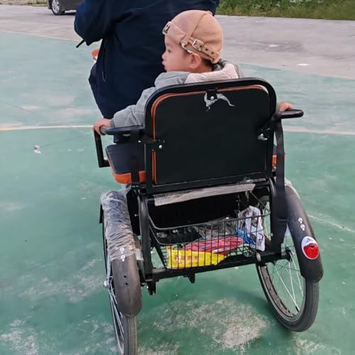 Triciclo Plegable para Adultos con Asiento Trasero Negro miniatura 3