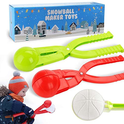 LovesTown Snowball Maker Tools, 2 PCS Snow Ball Clips Snow Ball Toy Games Winter Outdoor Play Toys for Kids Outdoor Activities
