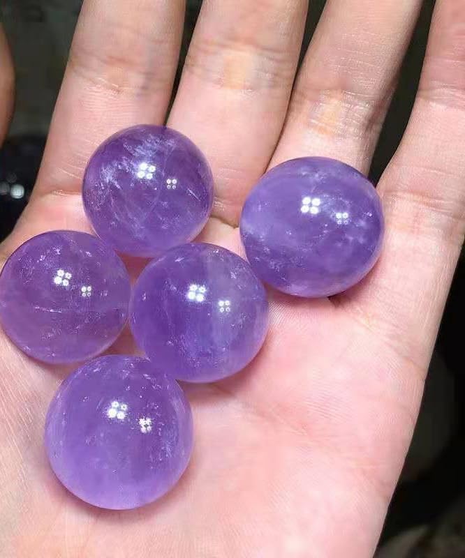 Crystal Ball Amethyst Ball Amethyst raw Stone Amethyst Seven Star Array Home Decoration,Purple,30mm