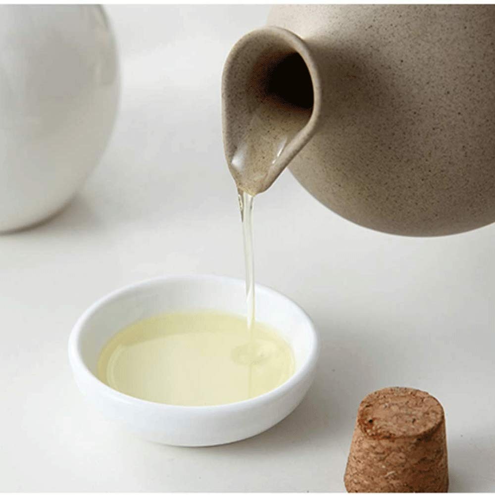 500ml Botella De Aceite De Oliva Dispensador De Vinagre con Bandeja De Madera, CeráMica Vinagrera Aceite Lata Almacenamiento Aceitunas para Cocinar En La Cocina Botellas De Aderezo De Soja