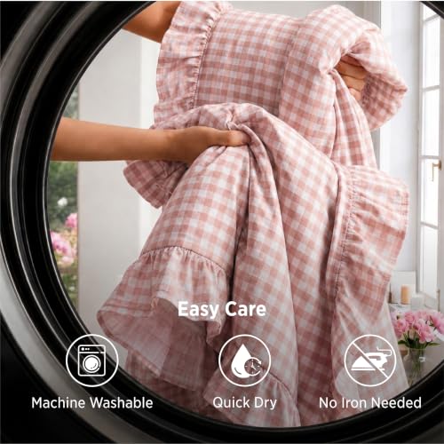 Juegos de Sábanas Bedsure Pink Gingham J - image 7