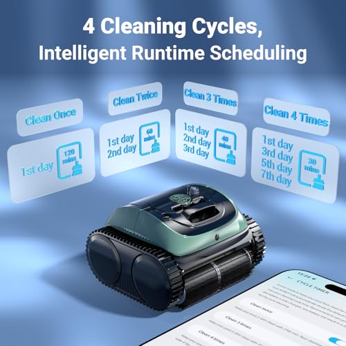 Image of 【2026 Upgrade】 C1 Cordless Robotic Pool Vacuum, Wall & Waterline & Platform Clean for Inground & Above-Ground up to 1,630 Sq.ft, 170 Min Runtime, APP Control & Smart Route