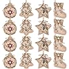 Jetec 12 pieces rustic christmas burlap tree ornaments farmhouse hanging decorations christmas stocking tree ball shaped decor for party  urban country home decor