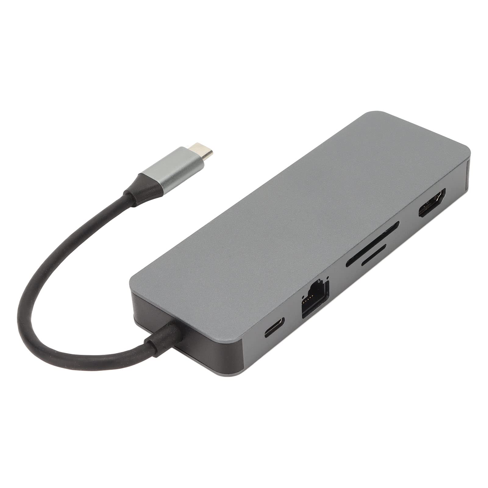 KUIDAMOS Kompaktowy Aluminiowy Rozdzielacz USB C 11 w 1 z 4K HD VGA Gigabit RJ45 do Laptopów Szary