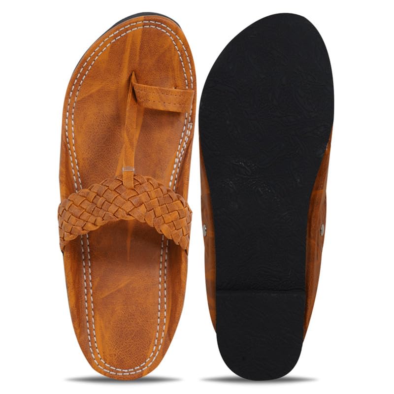 Image of DFR Ethnic Sandals For Boys Men, Comfortable Rajasthani Slippers