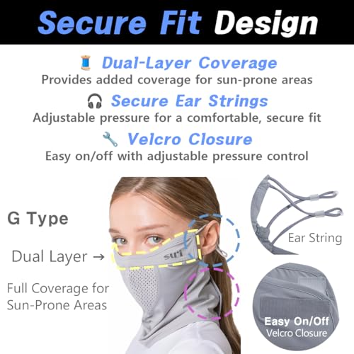 Image of KOREA (Type G) UV Sun Protection Balaclava Half Face Mask - For Golf, Hiking, Running, Cycling & Outdoor Sports