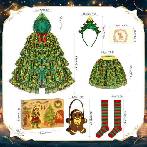 Disfraz de árbol de Navidad para niñas 3–8 años multicolor miniatura 2