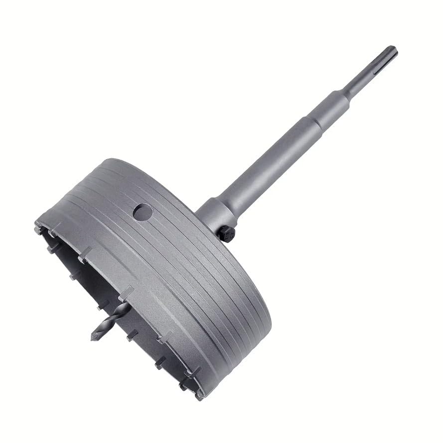 CAROTATRICE FRESA A TAZZA DA 160 mm CON ASTA SDS PLUS (DIAMETRO PERNO 10mm) LUNGHEZZA 350 mm PER FORARE CEMENTO (NON ARMATO) CALCESTRUZZO, MATTONI, PIETRA