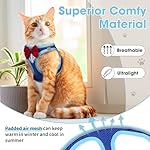 Cat Vest Harness and Leash Set for Walking Escape Proof, Adjustable Kitten Harness Breathable Mesh with Reflective Strips Harness for Kitty Puppy Bunny (Blue, XS) - Image 3